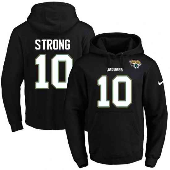 NFL Mens Nike Jacksonville Jaguars 10 Jaelen Strong Black Name Number Pullover Hoodie